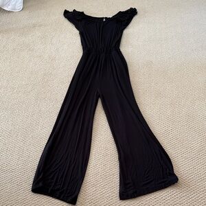 Habitual Black Ruffle Sleeve Jumpsuit